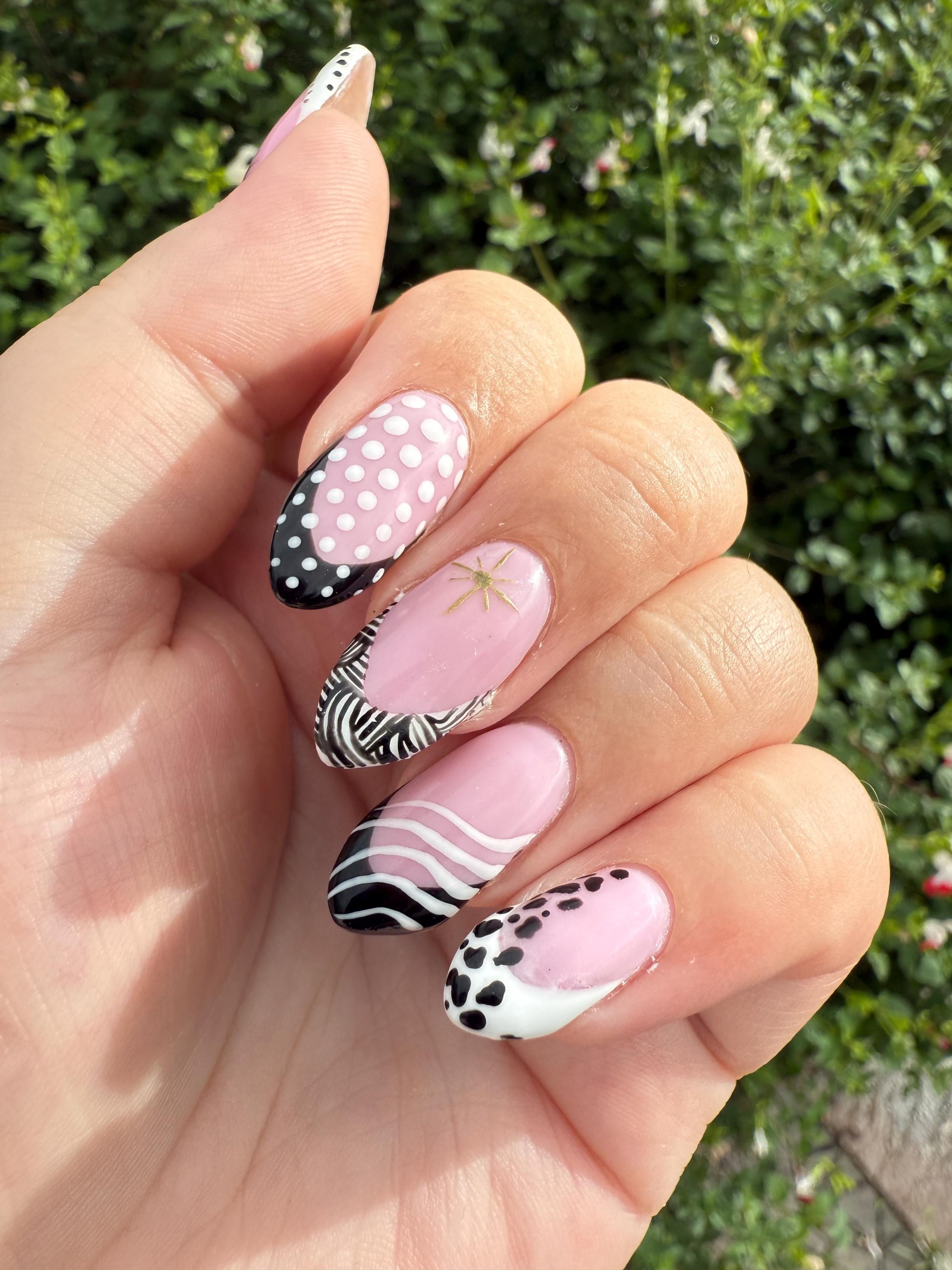 Elegant Black & White French Tip Press On Nails | Luxury Handmade False Nails reusable handmade nails - minimal press ons - gift for her